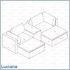Πολυμορφικός Καναπές Κρεβάτι Κήπου Luciana Γκρι Με 2 Σκαμπό & Τραπεζάκι