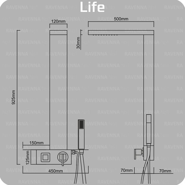 Life Shower System Orange 92 X 45