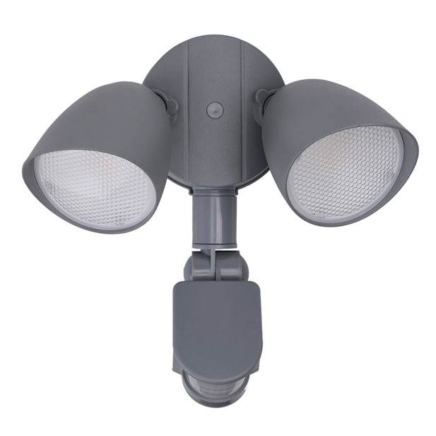 Ashley Double LED Grey Outdoor Wall Light with Sensor IP44
