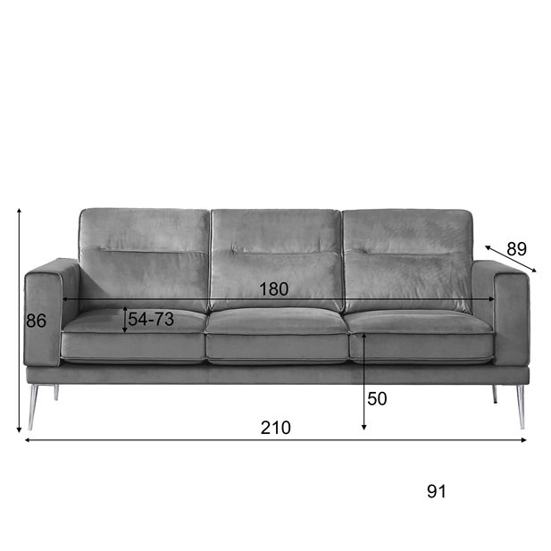 Cielo Grey 3 Seater Sofa