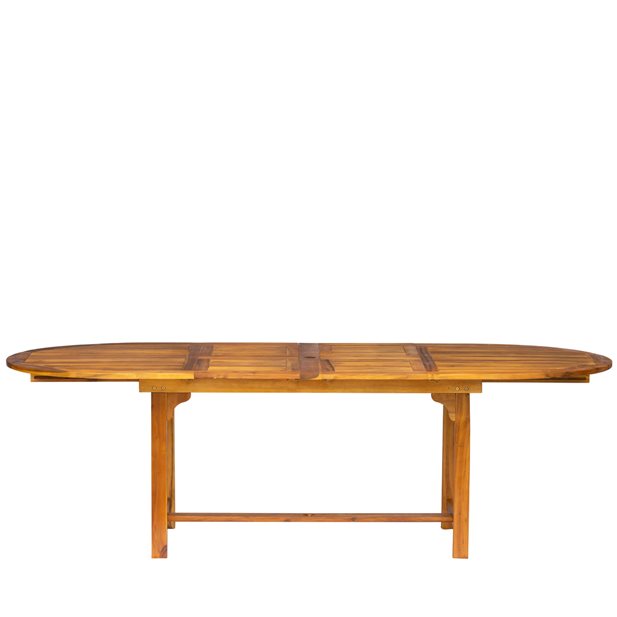 Travis Outdoor Acacia Wood Extendable Dining Table