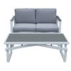 Galana Grey Outdoor Lounge Set with adjustable height table