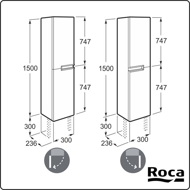 Roca Victoria Bathroom Wall Hung Column Unit A856660155