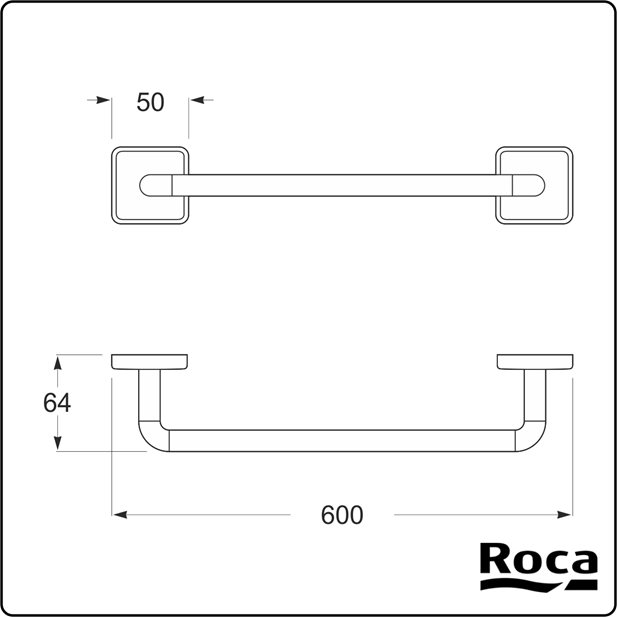 Victoria Πετσετοκρεμάστρα 600mm Roca A816656001 Τοποθετείται και χωρίς βίδες