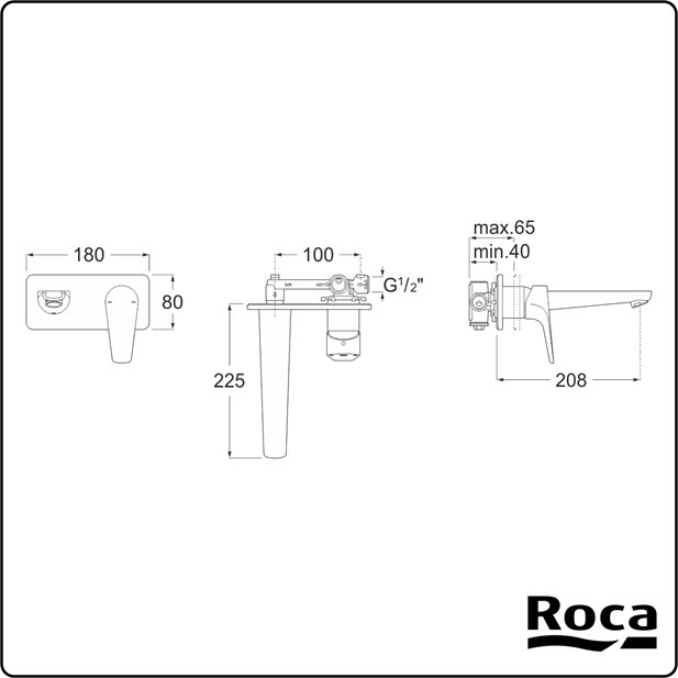 Atlas Concealed Basin Mixer Roca A5A3590C00