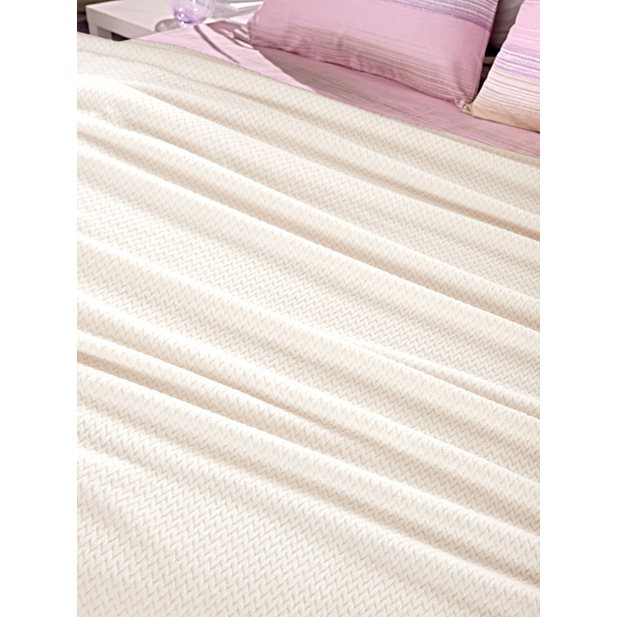 Guy Laroche Rombus Ecru Set Queen Size Blanket & Pillow 220 x 240