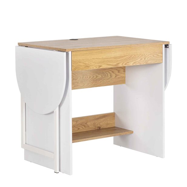 Zoya Natural Oak-White Folding Desk 160 x 55 x 76