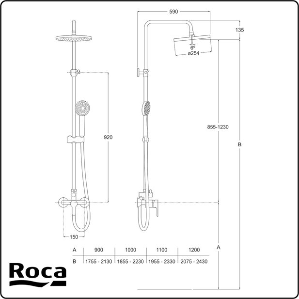 L20 Shower System Roca A5A9709C00