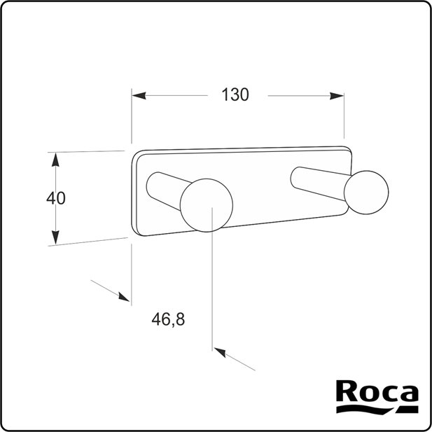 Victoria Double Rode Hook Roca A816651001 Can be mounted without screws