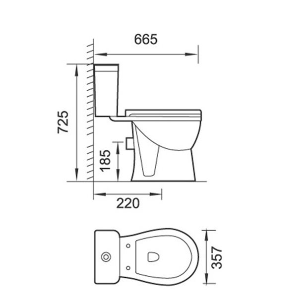 Toilet Set Benito with S-trap 66,5 x 35,7 x 38