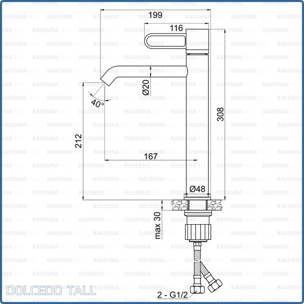 Dolcedo Cement Tall Single-Lever Washbasin Mixer