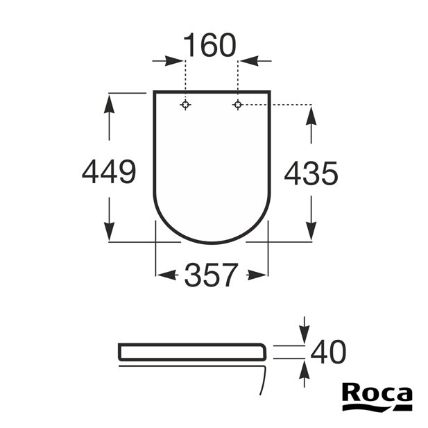 Toilet Seat Roca The Gap Round Supralit Soft-Close A801D12001 44,9 x 35,7
