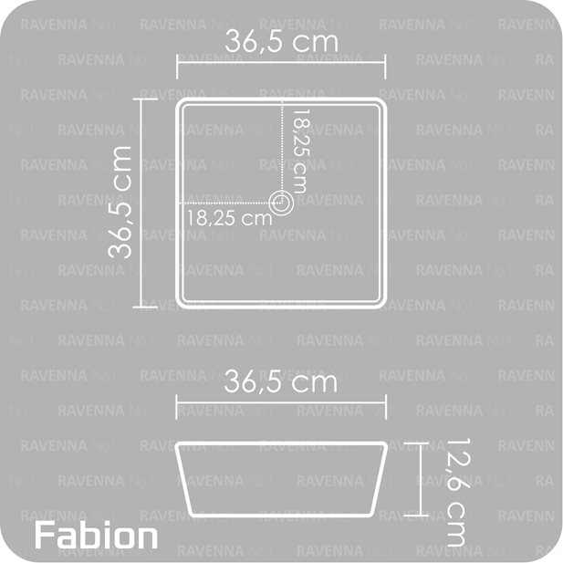 Countertop Washbasin Fabion Antracite Matt 36,5 x 36,5 x 12,6