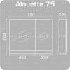 Καθρέπτης Alouette 75 Pine Grey 75 x 60 x 14