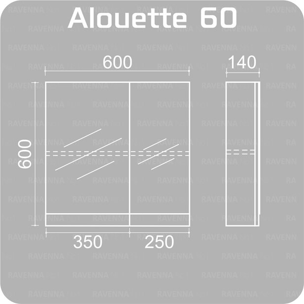 Καθρέπτης Alouette 60 Pine Grey 60 x 60 x 14