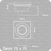 Σιφώνι δαπέδου Ανοξείδωτο Deniz Shine 15x15 Περιστρεφόμενο με σχάρα Ιnox SS304