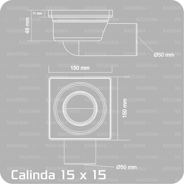 Calinda 15 x 15 Shower Stainless Steel Waste
