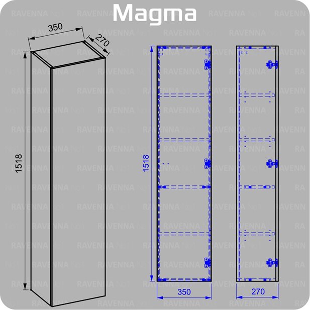 Στήλη Μπάνιου Magma X Cement 35 x 27 x 151,8