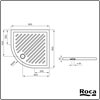 Roca Roma Ντουζιέρα Πορσελάνης 90x90x5,5 A374124000 Ημικυκλική