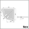Roca Roma Ντουζιέρα Πορσελάνης 80x80x5,5 A374128000 Ημικυκλική