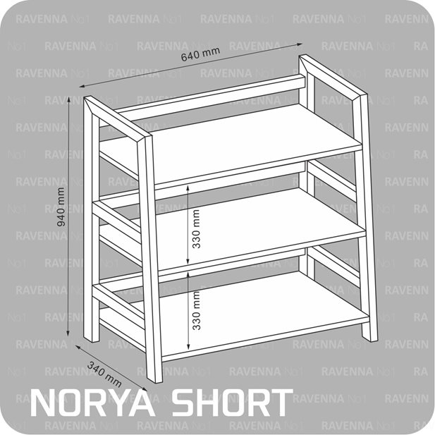 Norya Short Sonoma Oak-White Shelves Unit