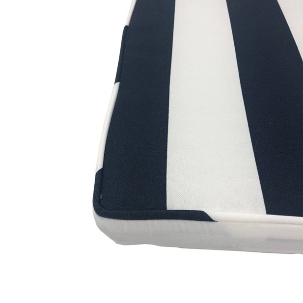 Spello White- Blue Stripes Chair Cushion