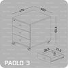 Συρταριέρα τροχήλατη Paolo 3 Wenge  με 3 συρτάρια
