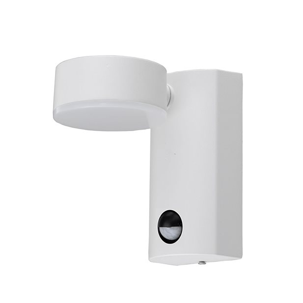 Aspen White  Outdoor LED Wall Light with Sensor IP54