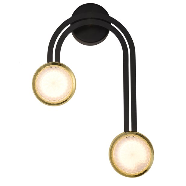 Vogue Double Black+Gold LED Wall Light