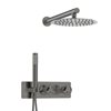 Ruben 12 Gun Metal Wall Set Concealed Shower Mix With 2 Functions