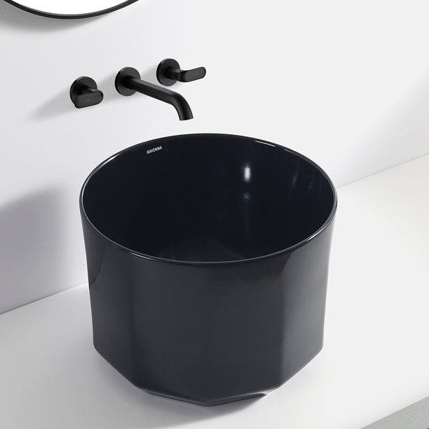 Countertop Washbasin Bello Glossy Black 40,5 x 40,5 x 30