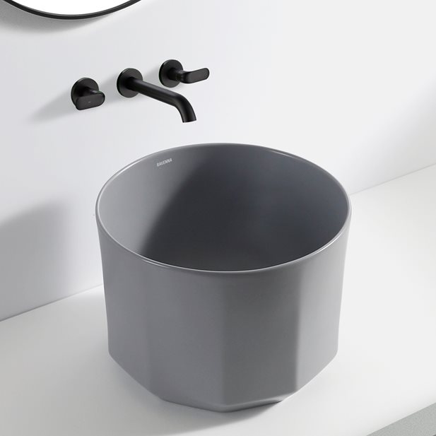 Countertop Washbasin Bello Grey Matt 40,5 x 40,5 x 30