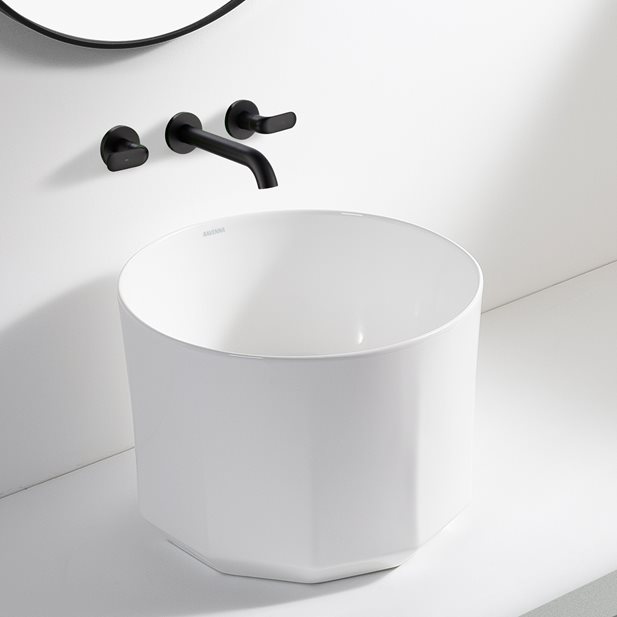 Countertop Washbasin Bello Glossy White 40,5 x 40,5 x 30