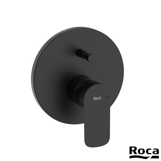 Cala Black Concealed Shower / Bath Mixer With Automatic Divert And 2 Outlets Roca A5A066ENB0
