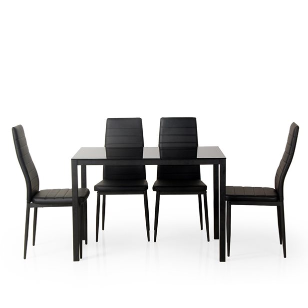 Gilbert Dining Set with 4 Chairs 120 x 70 x 75