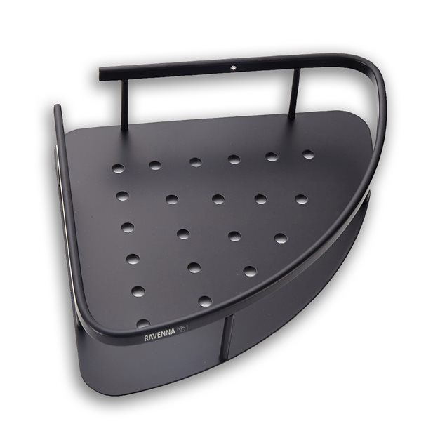 Hoek Black Stainless Steel Corner Shower Basket