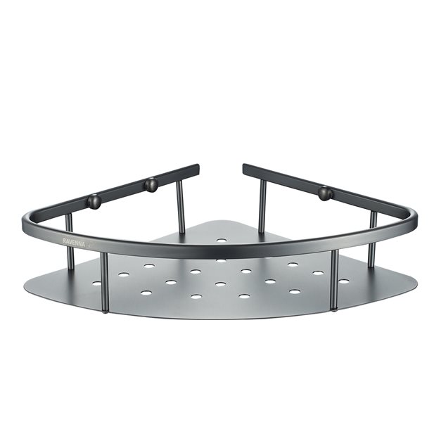 Hoek Gun Metal Stainless Steel  Shower Corner Basket