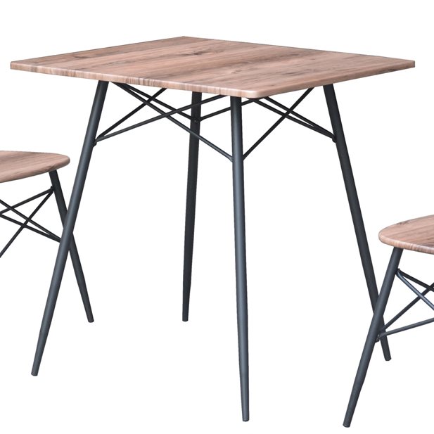 Τραπέζι Oliver Wood Με 2 Καρέκλες Oliver 70 x 70 x 75
