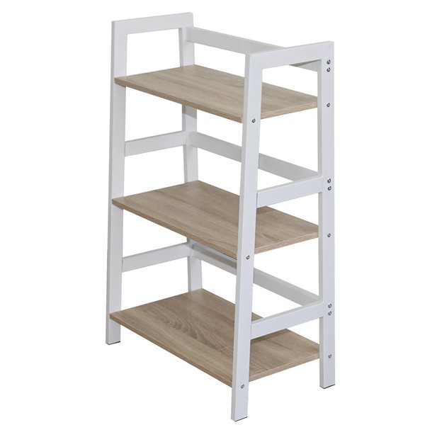 Norya Short Sonoma Oak-White Shelves Unit