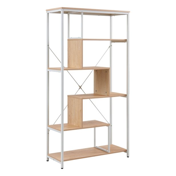 Halden Tall Sonoma Oak-White Shelves Unit