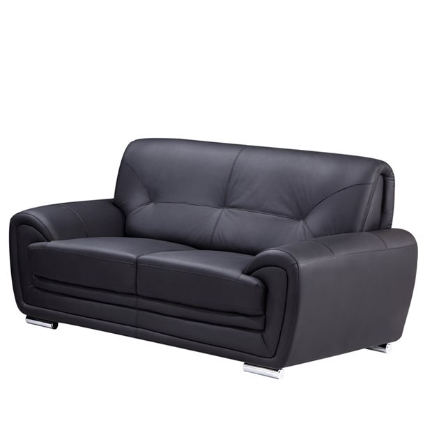 Biaggio Leather Black 2 Seater Sofa