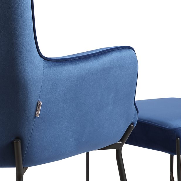 Πολυθρόνα με υποπόδιο Britta Blue 80 x 71 x 98