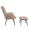Astrid Brown Armchair with Footstool