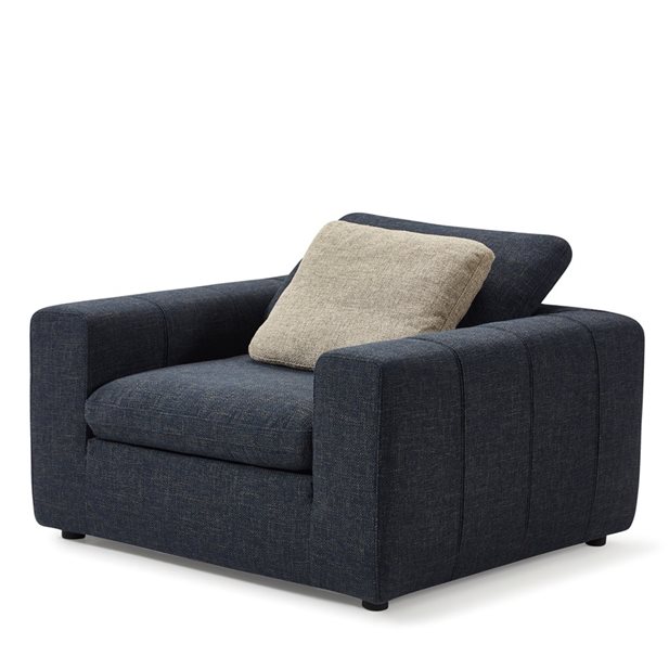 Ador Anthracite Armchair with Beige Cushion