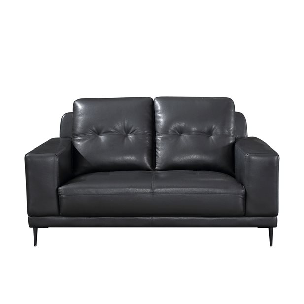 Savon Leather Black 2 Seater Sofa