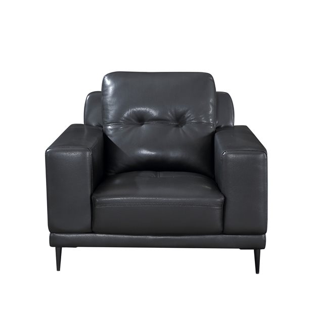 Savon Leather Black Armchair