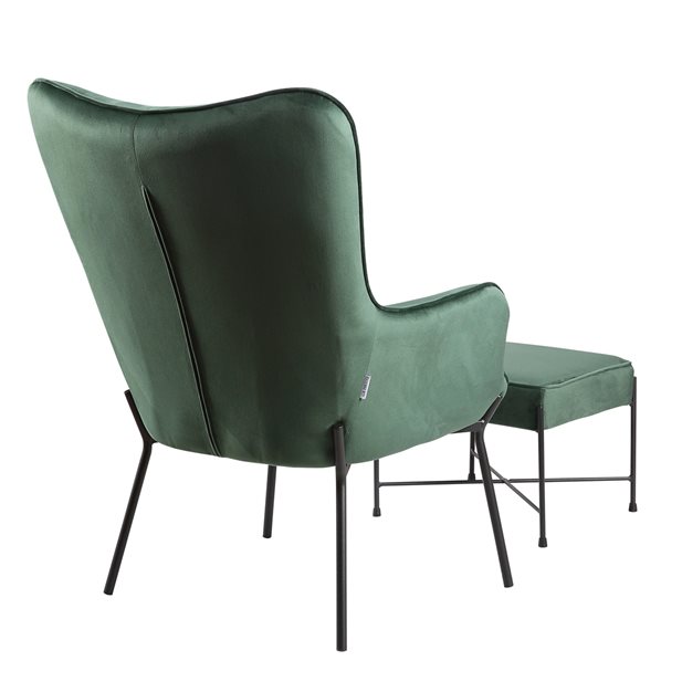 Britta Green Armchair with Footstool