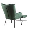 Britta Green Armchair with Footstool