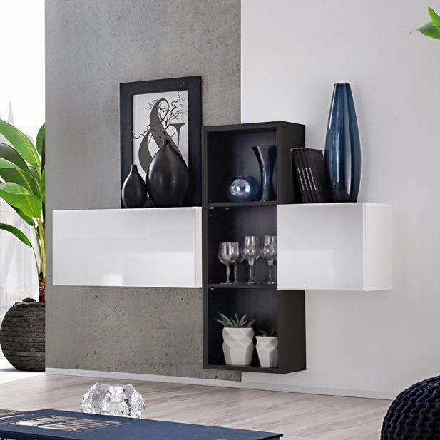Darcell White-Black Sideboard