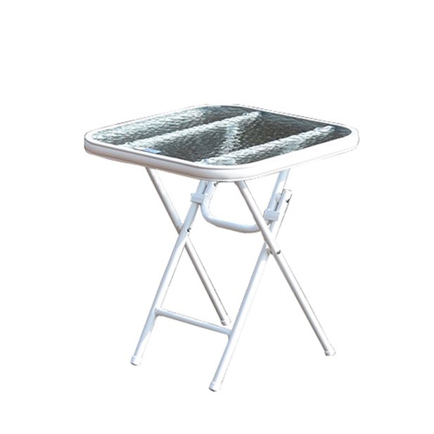 Cruz Square White Outdoor Folding Side Table